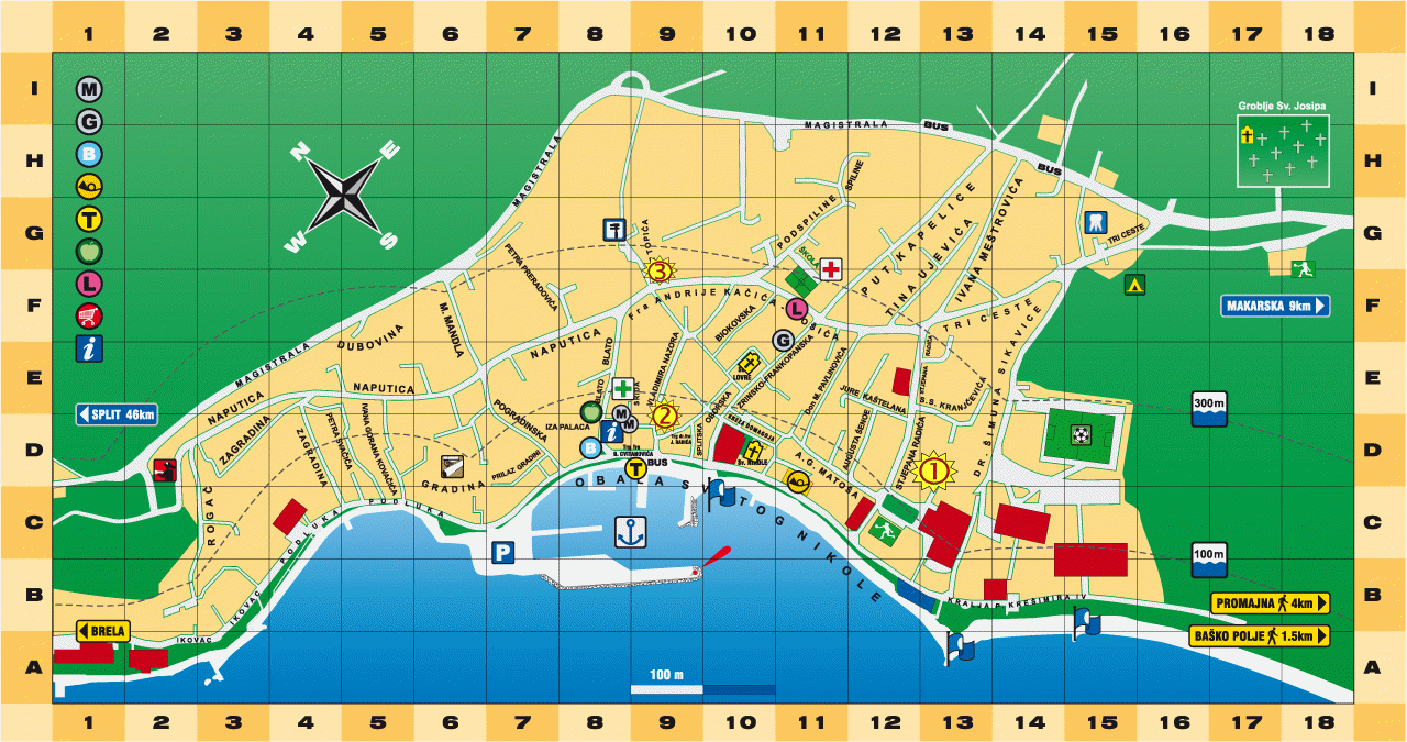 Baska Voda locations / click to enlarge