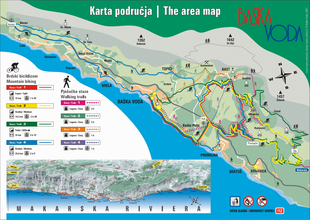 The area map (apartments in Krvavica) / click to enlarge
